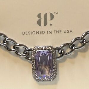 BP hematite and Purple Chain Necklace